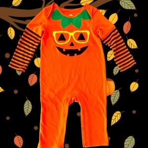 Celebrate Size 24M One Piece Long Sleeve Jack-o-lantern Coverall